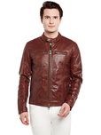 SKY LINE OCEAN Genuine Leather Jacket (100% Pure Leather & Genuine Leather) for Men (Brown Colored)