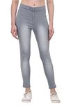 Thinline High Waist Denim Jeggings for Women (Grey) Stretchable, Pull-on