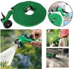 Jhapat Water Spray Gun 10 Meter Hose Pipe- House, Garden & Car Wash Hose Pipe (Green)