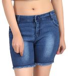 Ico Blue Star Blue Casual Denim Shorts (32, Blue)