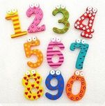 JEF Wooden Fridge Magnet Numbers 0-9 Kids Educational Toy Baby Gift MultiColor