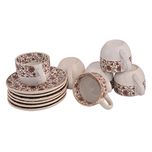 Style My Way Handcrafted Matte Finish Ceramic Cup Saucer Set-Set of 6