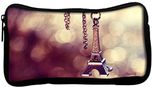 Snoogg Cute Eiffel Tower Poly Canvas Student Pen Pencil Case Coin Purse Utility Pouch Cosmetic Makeup Bag