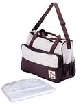 NOVICZ Stylish Multi Compartment Mother Diaper Bag for Baby Care with Diaper Changing Mat- Brown Color