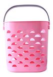 Kurtzy Laundry Basket with Handle Bin Organizer Container box for Clothes Storage Kitchen, Bedroom, Bathroom Pink Medium size 30 Ltrs