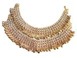 Sparkle World Indian Traditional Gold Tone Rhinestone Ethnic Cz Stone Bridal Anklet For Women