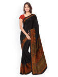 Ligalz Black Crepe Silk Saree