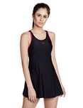 Speedo Female Swimwear Racerback Swimdress with Boyleg (802878B344_Black/Electric Pink_32)