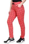 Trinity Women Star Printed Cotton Track Pant Lower Gym Wear Yoga Wear (Peach, X-Large)