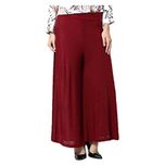 Fashion Guru Trading Maroon Viscose Palazzo For Women & Girl
