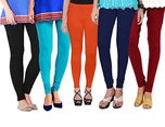 Shmayra Multicolor Soft & Stretchable Churidar Leggings for Womens Free Size  Leggings Combo Offer