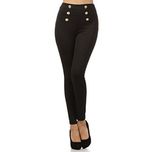 High Waist black jeging with buttons on front.