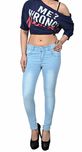 Fourgee Casual slim fit Denim jeans for Women (light blue, 34)