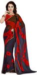 Ishin Printed Bollywood Synthetic Georgette Saree(Multicolor)