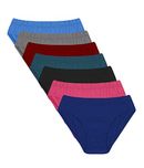 JIL Delux Womens Hipster Briefs 100% Cotton Ladies Plain All Size Panty Inner Elastic Underwear Combo Pack Offer 7Pc ( Colors May Vary ) (Large=90cm)