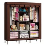 KriShyam Multipurpose Fancy and Portable Foldable Closet Wardrobe Cabinet with Shelves 3.5 Feet (Maroon)