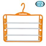 Baiyite Space Saving 4 Swing Layers Clothes Hanger (Orange) - Set of 2