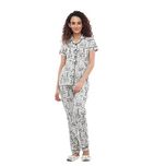 Nite Flite London Paris NY Cotton Pyjama Set (21155A_XXL, Multicolor, XXL)