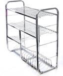 Royal Sapphire KR3 Stainless Steel Kitchen Rack(White, Brown)
