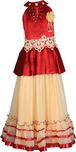 Crazeis Girls Lehenga Choli Ethnic Wear Embroidered Lehenga Choli(Red, Pack of 1)