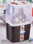 Arrison Arrison Castle Cutlery Spoon Stand Holder Strainer Drainer Spoon Fork Organizer (Black Color)