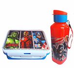Kp Ski Marvel Spiderman Printed Back To School Combo Gift Set Of Lock And Fit Airtight Lunch Box With Flip Sipper Water Bottle With Carrying Handle Strap For School Going Kids Boys And Girls(Medium )