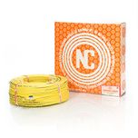 National Cables Electrical Wire 1.00 Sq MM FR PVC Insulated Copper Wire for Home Use | Home Electric Wire | 90 Mtr Coil - Yellow