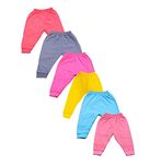 KiddosCare KC-R.PAN-6_9-6PCS Baby Track Pant Dark Color Soft Cotton with Rib Design (Multicolor, Pack of 6)