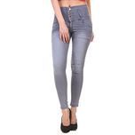 Jannon Light Grey Color Slim Fit Denim For Women & Girl With 5 Button