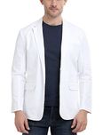 Zobello White Unlined Casual Blazer(51169D_Solid White_XXL)