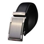 Rrimin Waistband Genuine Leather Automatic Belts Fashion Waist Strap 125cm for Men