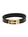 Pacific Gold Fashionable Autolock Buckle Black Genuine Leather 35-39 inch Formal Casual Belt for men
