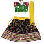 Aglare cotton Lehenga Choli (ALk1040500_YEL_14_Metallic_6-12 Months