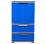 Nilkamal Freedom Cabinet with 2 Drawers (Deep Blue and Grey)