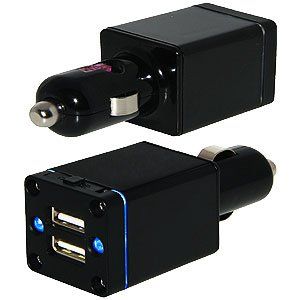 Amzer 87114 Dual USB With LED Flashlight Car Charger