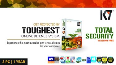 K7 Total Security 3 PC 1 Year Activation Card