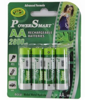 Power Smart Aa Ni-Mh 2800 mAh Capacity (Pack of 4) Rechargeable Batteries