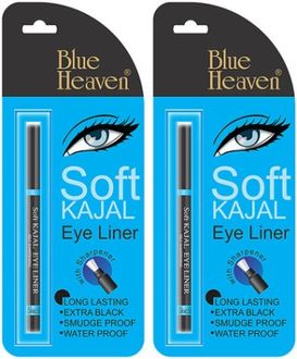Blue Heaven Soft Kajal Eye Liner (Black) (Set of 2) 