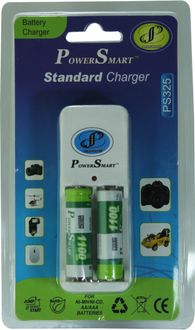 Power Smart Standard Battery Charger (with 2 AA 1100mAh Batteries)