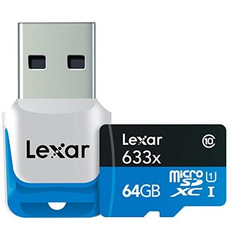Lexar 633x 64GB MicroSDXC Class 10 (UHS-1) Memory Card (With Card Reader)