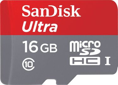 SanDisk Ultra 16GB MicroSDHC Class 10 (80MB/s) Memory Card