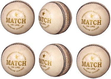 Priya Sports PCWHITE Cricket Ball (Pack of 6)