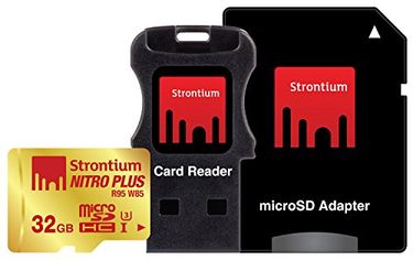 Strontium Nitro Plus 32GB UHS-1/U3 (80MB/s) MicroSDHC Memory Card (With Card Reader & Adapter)