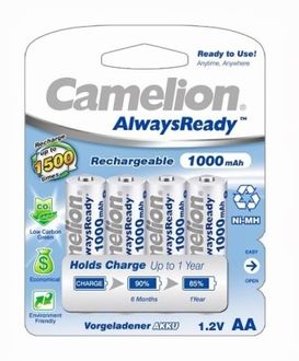 Camelion NH-AA1000ARBP4 1000mAh Ni-Mh (Pack Of 1) Rechargeable Battery