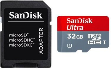 SanDisk Ultra 32GB MicroSDHC Class 10 (48MB/s) Memory Card (With Adapter)