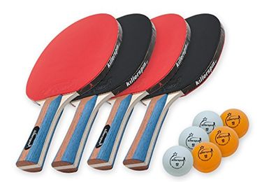 Killerspin Jet Set 4-Premium Table Tennis Paddle Set (with Balls)