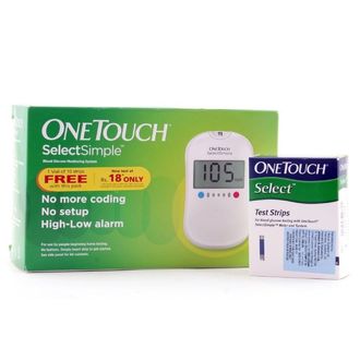 Johnson and Johnson One Touch Select Simple Glucometer Kit (With 10 Strips)