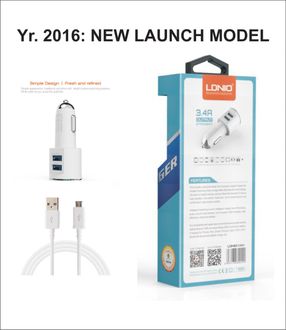 LDNIO DL-C29 3.4A Dual USB Car Charger (With iPhone 5/ 5S Cable)