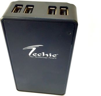 Techie 6A 4 USB Port Wall Charger