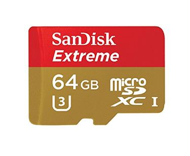 SanDisk Extreme 64GB MicroSDXC Class 10 (90MB/s) UHS-I/U3 Memory Card (With Adapter)